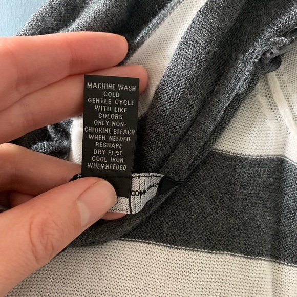 INC | Classy Flowy Grey & White Cardigan #00017 - Picture 7 of 7